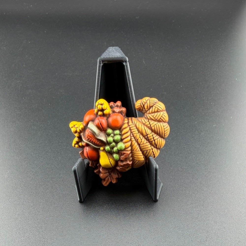 Vintage Hallmark Brooch Pin Thanksgiving Cornucopia Harvest Fruit Fall Holiday